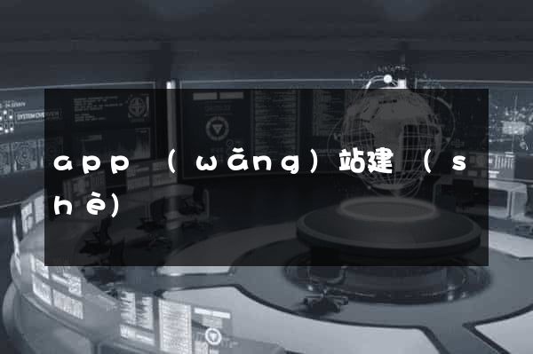 app網(wǎng)站建設(shè)