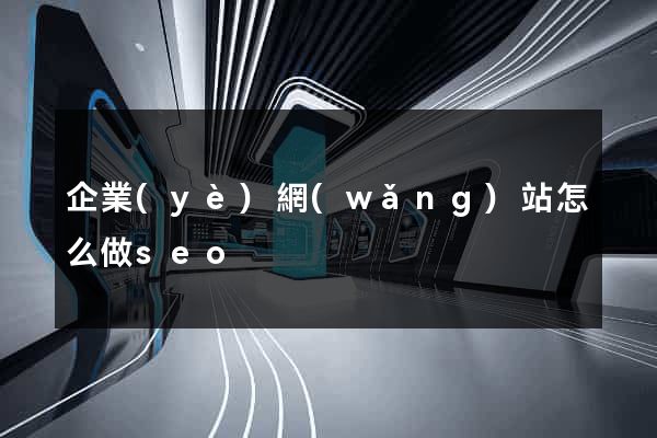 企業(yè)網(wǎng)站怎么做seo