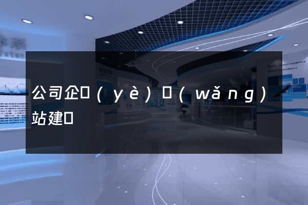 公司企業(yè)網(wǎng)站建設