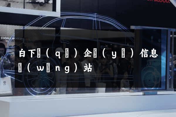 白下區(qū)企業(yè)信息網(wǎng)站